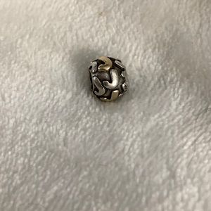 Pandora silver and 14k gold initial bead . Retired authentic